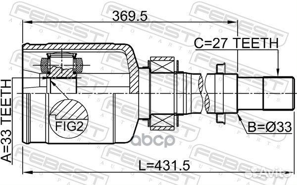 Шрус внутренний правый 33x33x27 0211-J10ERH Febest