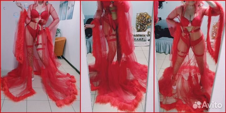 Шикарный халат с мехом