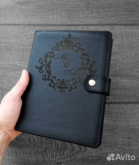 Ежедневник кожаный, на кольцах