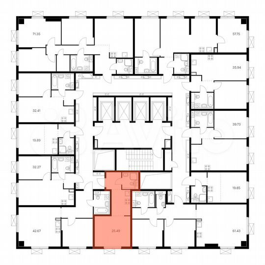 Квартира-студия, 25,5 м², 10/33 эт.