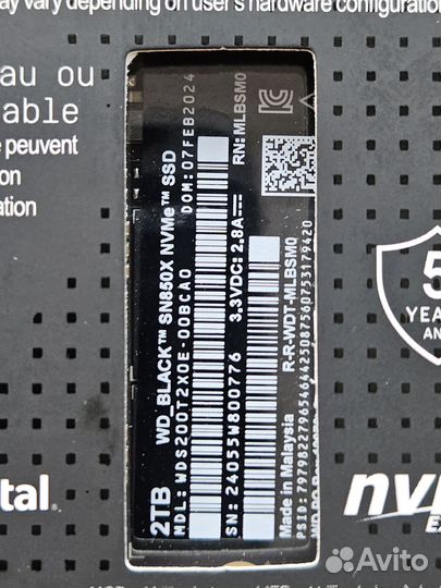 SSD WD Black SN850X 2тб WDS200T2X0E