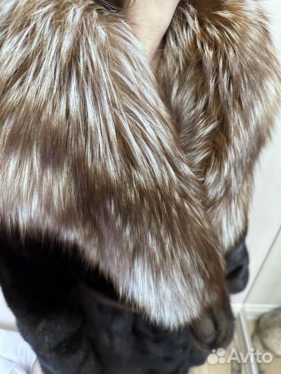 Шуба норковая с капюшоном