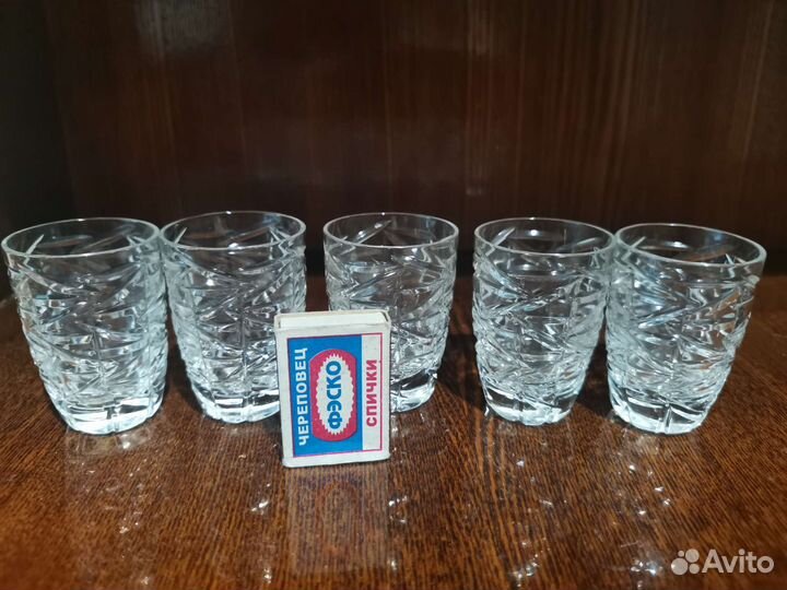 Фужеры, стаканы, рюмки хрустальные советские