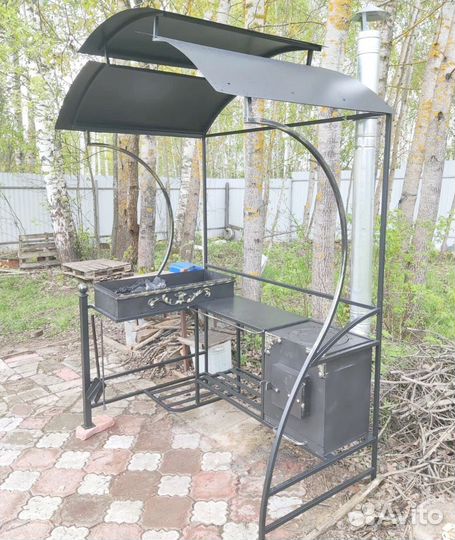 Кованый мангал с печью