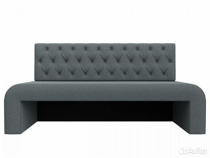 Диван кухонный прямой Кармен Люкс, рогожка, амур серый