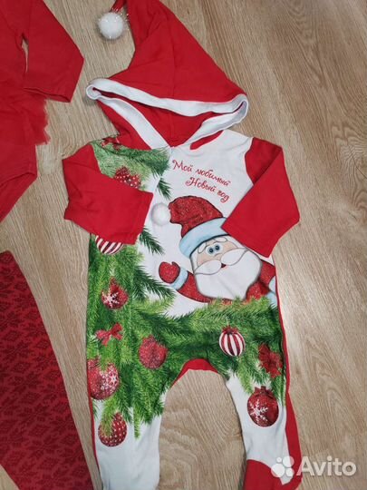 Комбинезон и бодик новогодние рост 68