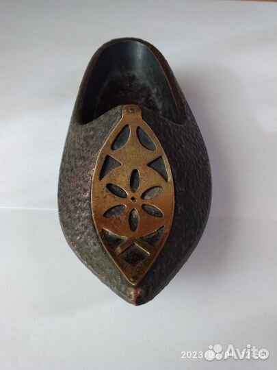 Винтажная пепельница башмачок, бронза СССР