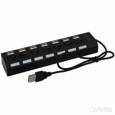 Концентратор USB HUB 7 гнезд 7*500 мА, 57917