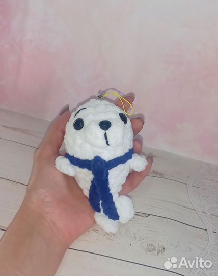 Вязанаяигрушка ручной работы Нерпа