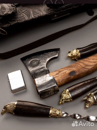 Набор для пикника с шампурами в чехле “Викинг 7”