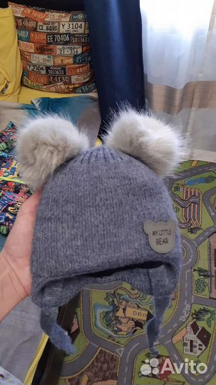 Шапка зимняя детская для новорожденного