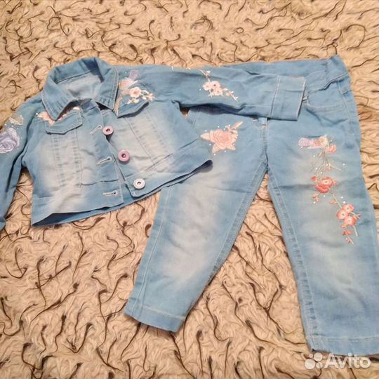 Джинсовый костюм для девочки