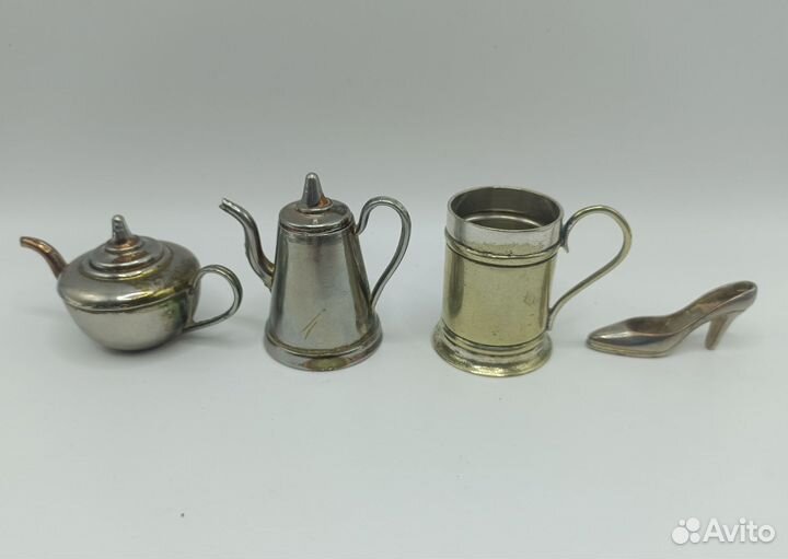 Миниатюрная посеребрённая посуда