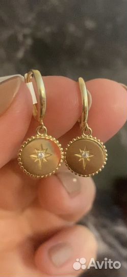 Золотые серьги Звезда