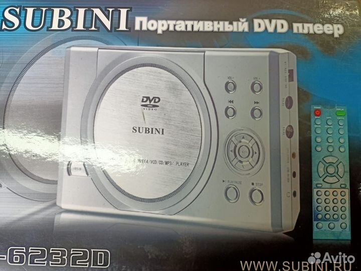 Портативный DVD Плеер Subini S-6232 D