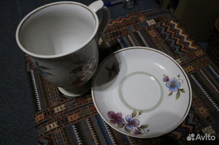 Чайная пара Дулево. Бокал с блюдцем. 600 мл Фарфор