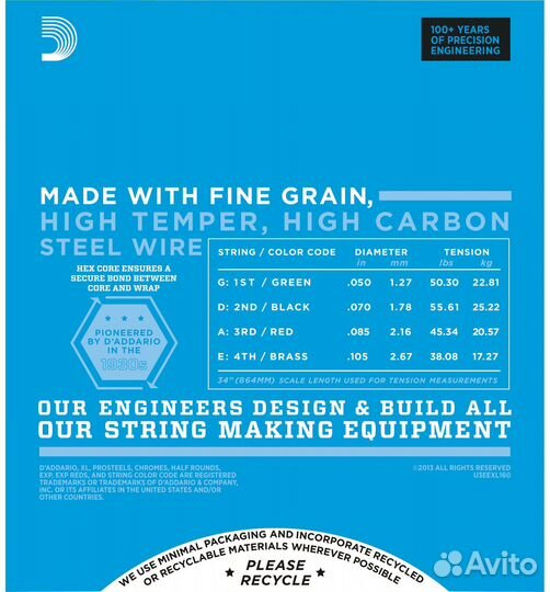 D'addario EXL160 струны для баса комплект