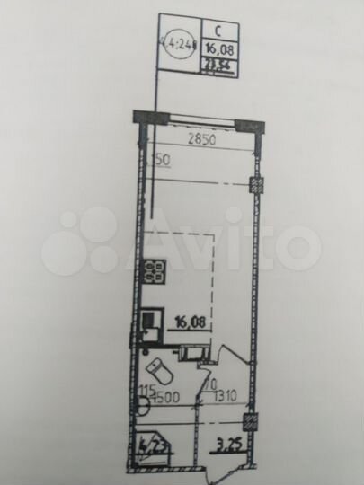 Квартира-студия, 23,5 м², 14/16 эт.