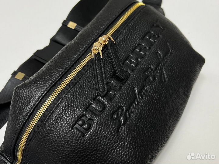 Сумка мужская кожаная на пояс burberry