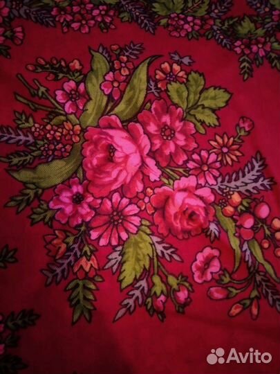 Павловопосадский шерстяной платок, винтаж