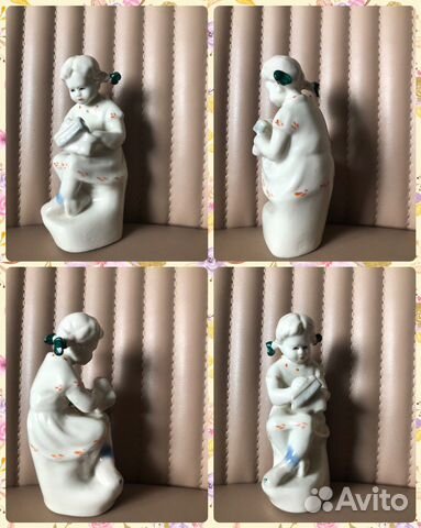 Фарфоровая статуэтка Девочка чистит ботинок СССР