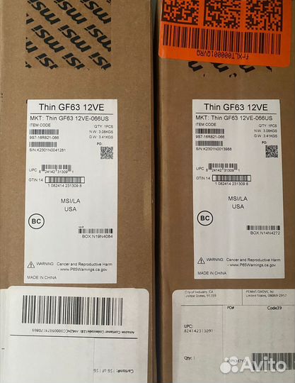 MSI 2023 Thin GF 63 Core i7 4050 USA