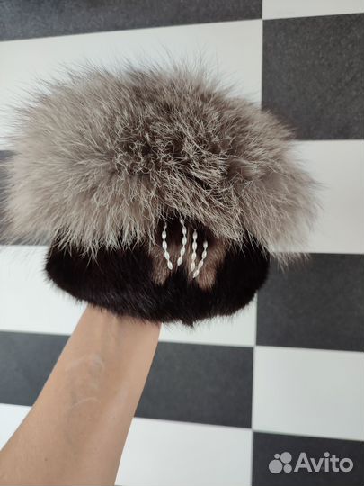 Шапка женская, норка + песец