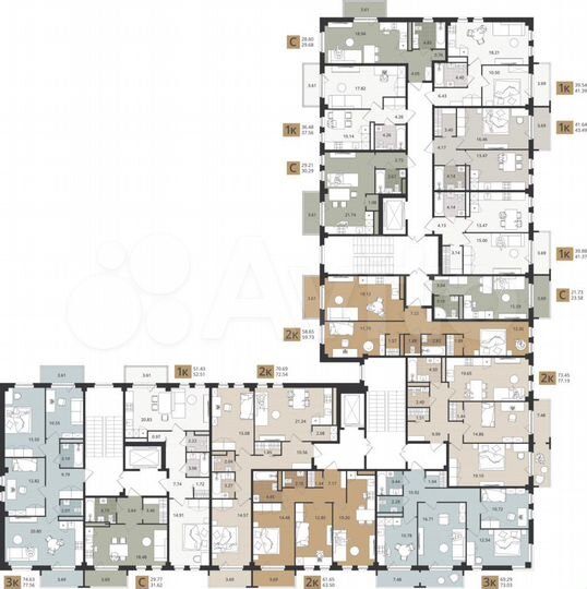 3-к. квартира, 77,2 м², 5/5 эт.