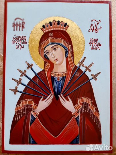Рукописная икона Пр Богородицы 