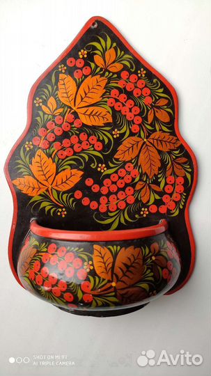 Хохлома солонка кашпо