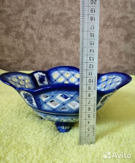 Ваза для фруктов гжель