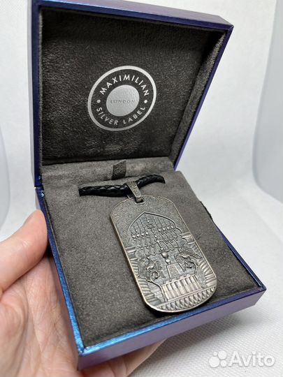 Мужской кулон жетон из серебра maximillian silver