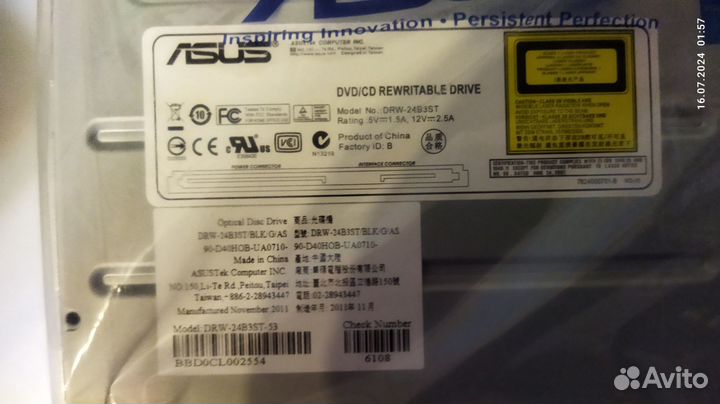 Новый привод asus DRW-24B3ST