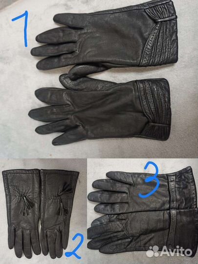 Перчатки женские кожаные