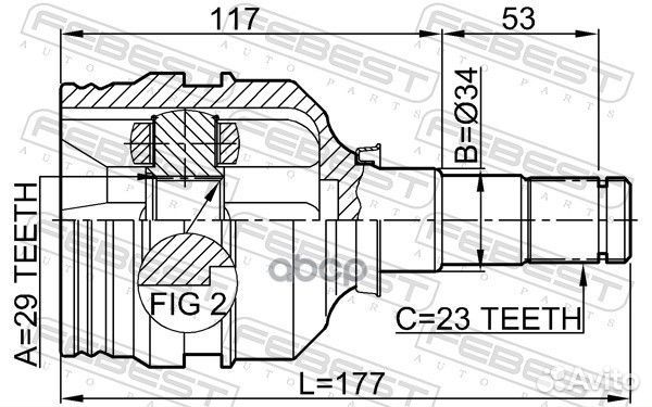 Шрус внутренний перед лев 0111AE100 Febest
