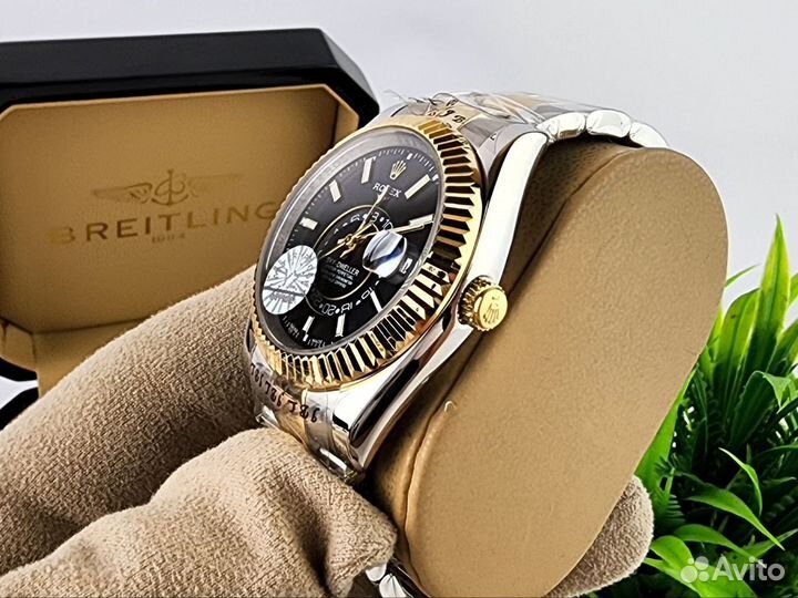 Часы мужские Rolex Sky dweller black gold