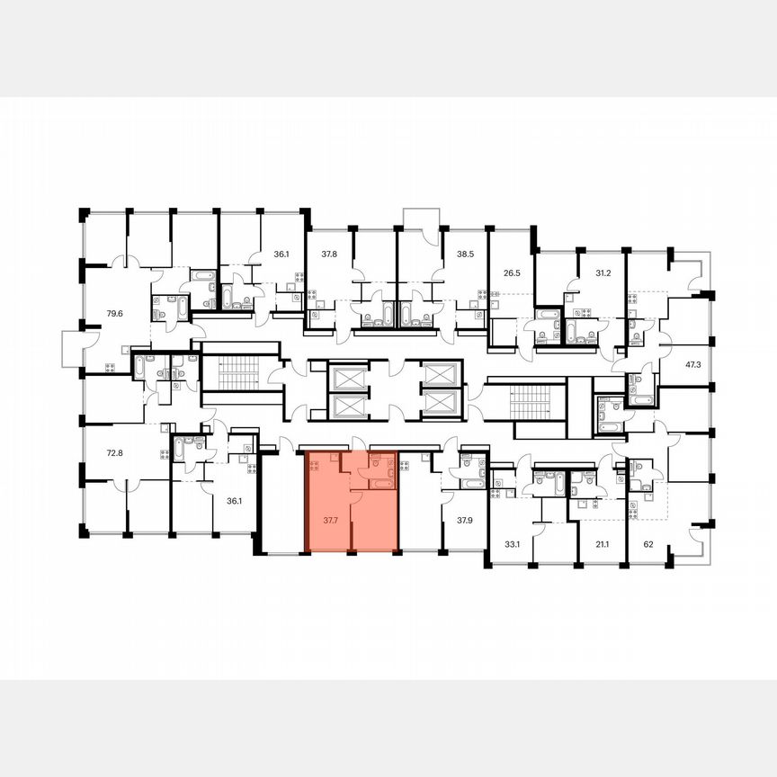 1-к. квартира, 37,7 м², 6/32 эт.