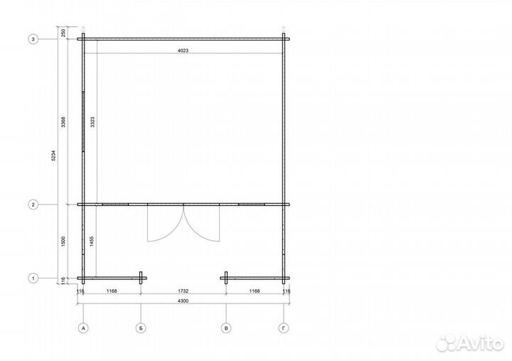 Небольшой домик 4,3х5,1 м (весна-осень)
