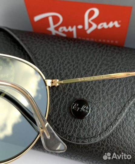 Очки ray ban round metal зеленые