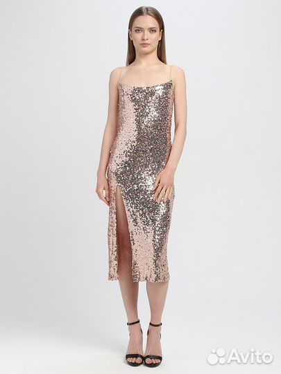 Платье вечернее/коктейльное миди с пайетками
