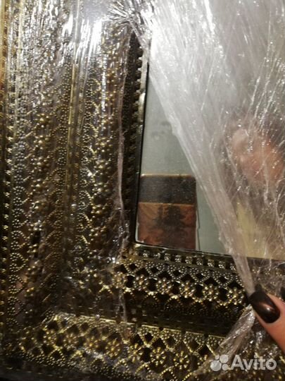 Медное зеркало ажурная рама металл 55x45 см новое