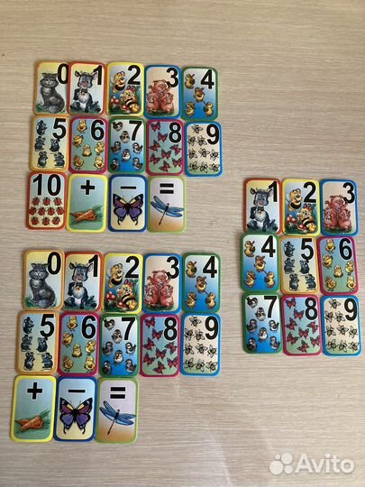 Цифры в карточках на магнитах