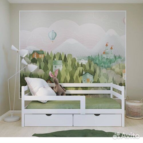 Кроватка подростковая софа цвет белый