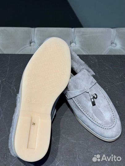 Лоферы меховые Loro Piana