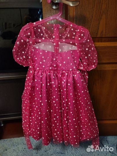 Нарядное платье для девочки в горошек 116 размер