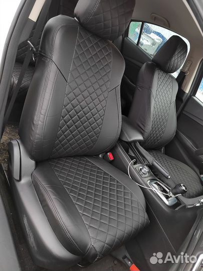 Чехлы mazda 6 gj/автопилот экокожа ромб чёрные