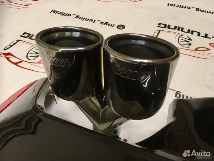 Диффузор BMW G30 M5 style + насадки M темный хром