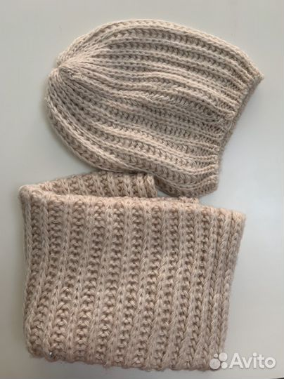 Комплект шапка и снуд для девочки зимние