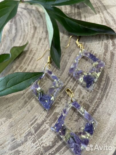 Серьги из эпоксидной смолы