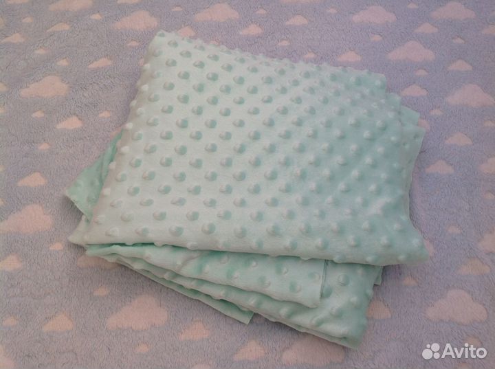 Плюш минки 2 отреза 100*180 мята и шоколад